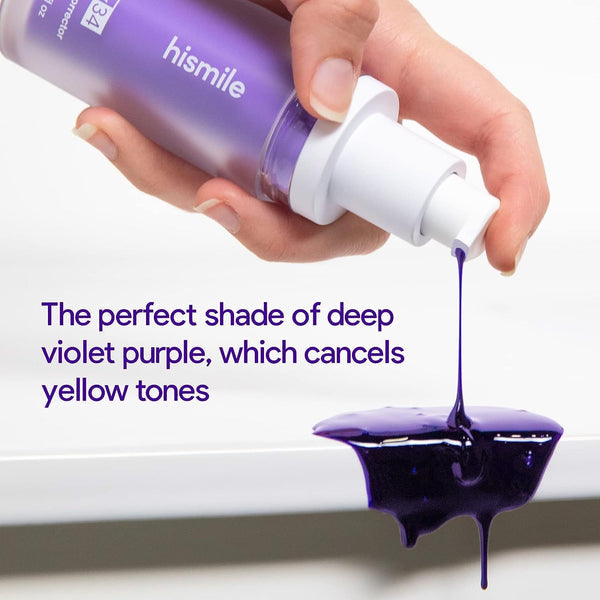 Hismile v34 Colour Corrector, Tooth Stain Concealer, Teeth Whitening Booster, Purple Toothpaste.