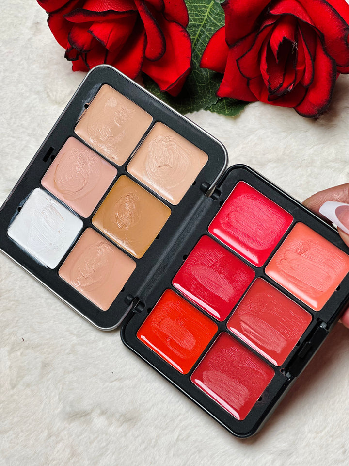2 in 1 CARLA SECRET CREAM BLUSH AND CONCEALER PALETTE with 12 shades