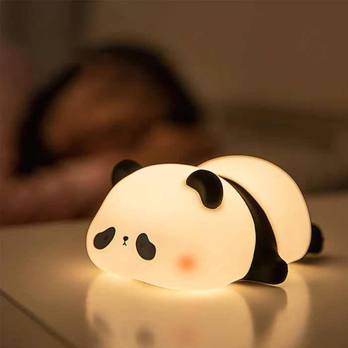 Cute Rechargeable Panda Lamp for Kids Room, Silicone Touch Night Light for Baby Nursery, Dimmable Lamp for Bedrooms