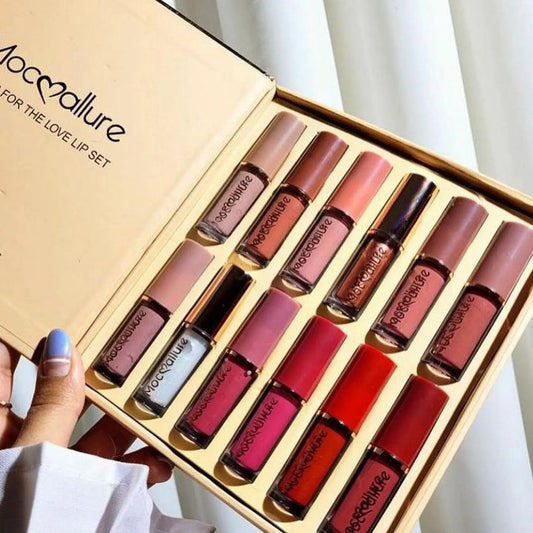 Mocmallure highly pigmented matte and shine lipgloss 12 piece set