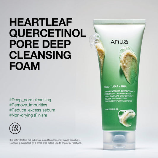 ANUA Heartleaf Quercetinol Pore Deep Cleansing Foam, Facial Cleanser, for Double Cleansing, BHA 150ml