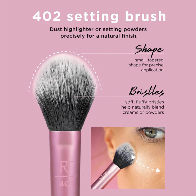 PROFESSIONAL Real Techniques Everyday Essentials Makeup Brush Set with Sponge - 6 Pcs set