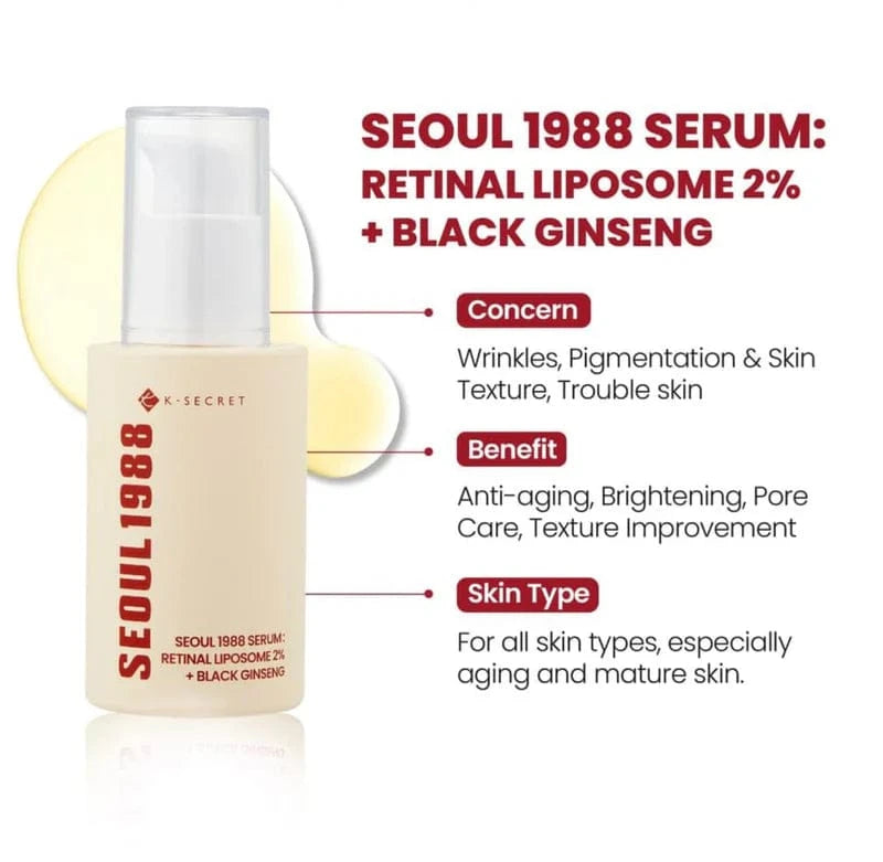 K-Secret Seoul 1988 Serum Retinal Liposome 2% + Black Ginseng 30ml