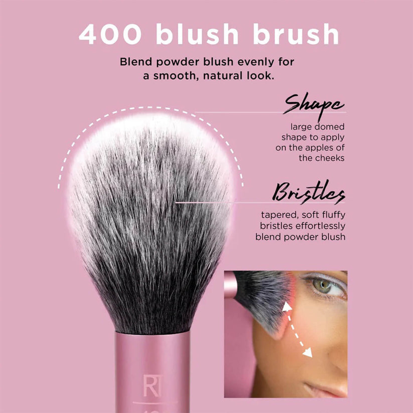 PROFESSIONAL Real Techniques Everyday Essentials Makeup Brush Set with Sponge - 6 Pcs set