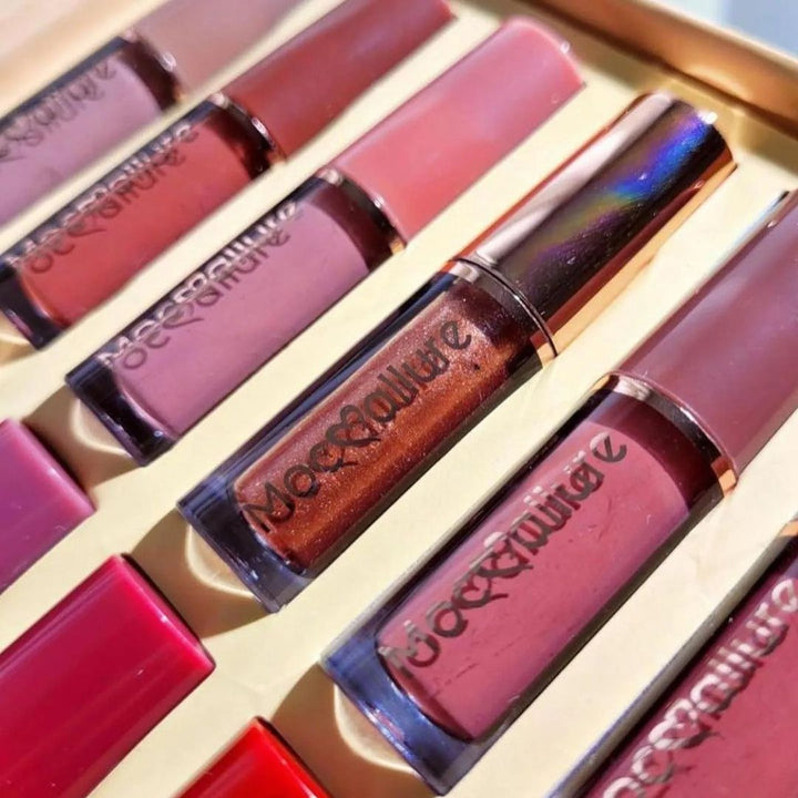 Mocmallure highly pigmented matte and shine lipgloss 12 piece set