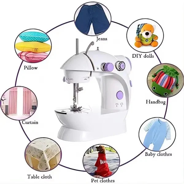 4-in-1 Semi-Automatic Portable Sewing Machine for Home/DIY