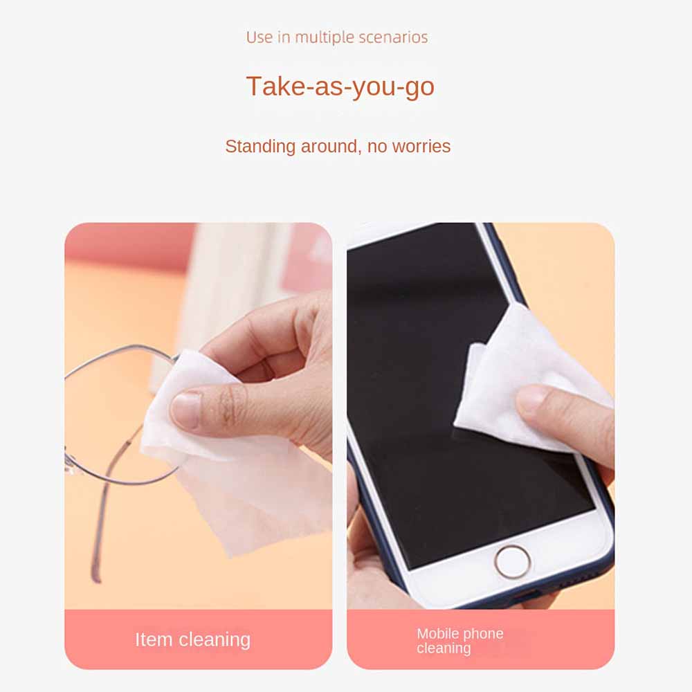 30Pcs Canned Wet Wipes Portable Children Barreled Cleaning Cloths Creative Cartoon Cute Bucket Wipes With Small Bell Chain (customized)