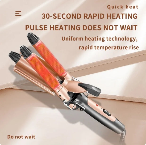 KM-1010 Foldable Three 3 Barrel Curler │ Waiver